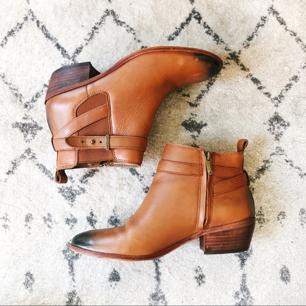 Sam Edelman chestnut brown leather booties